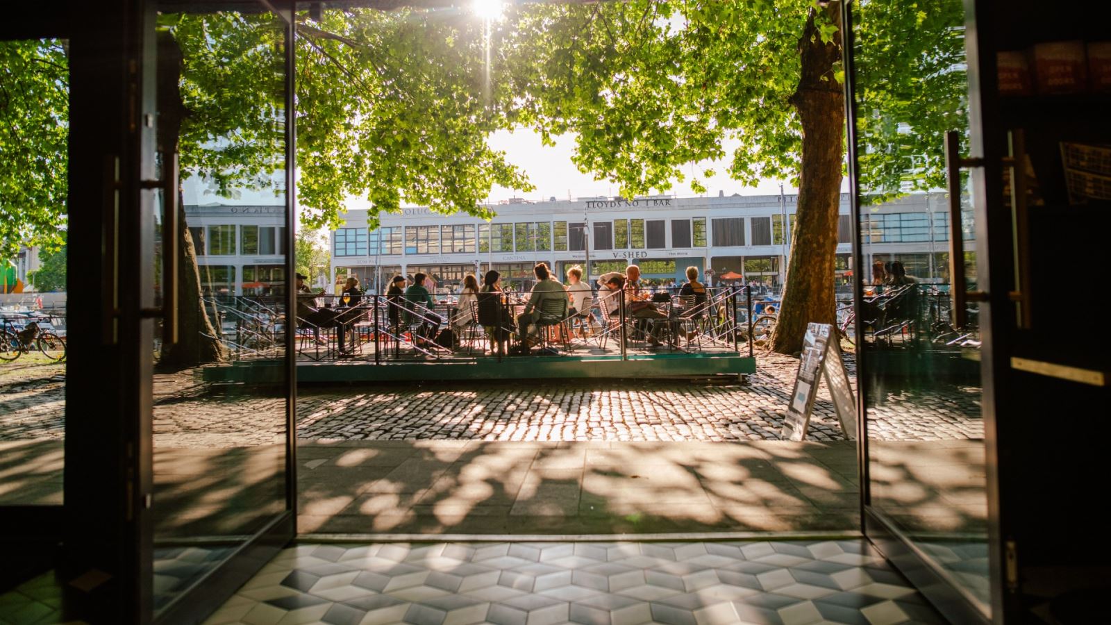 Looking out at The Architect terrace at Design West